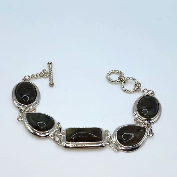 Sterling Labradorite Multi Shapes Bracelet NWOT - Picture 1 of 4